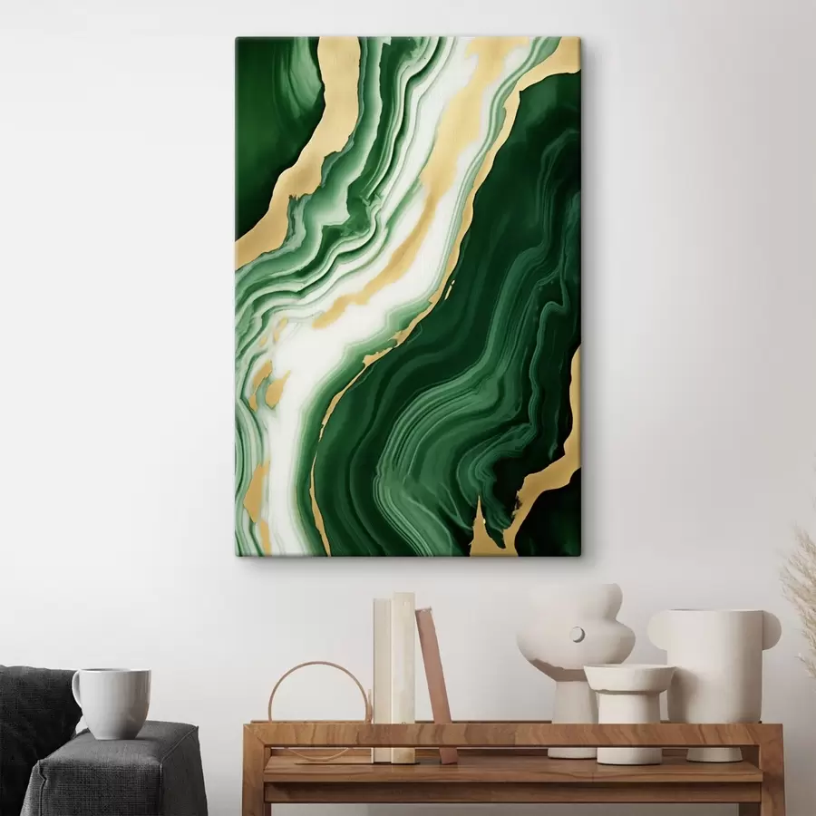 Obraz Zeleno-bílo-žluté mramorové textury Č. s45695