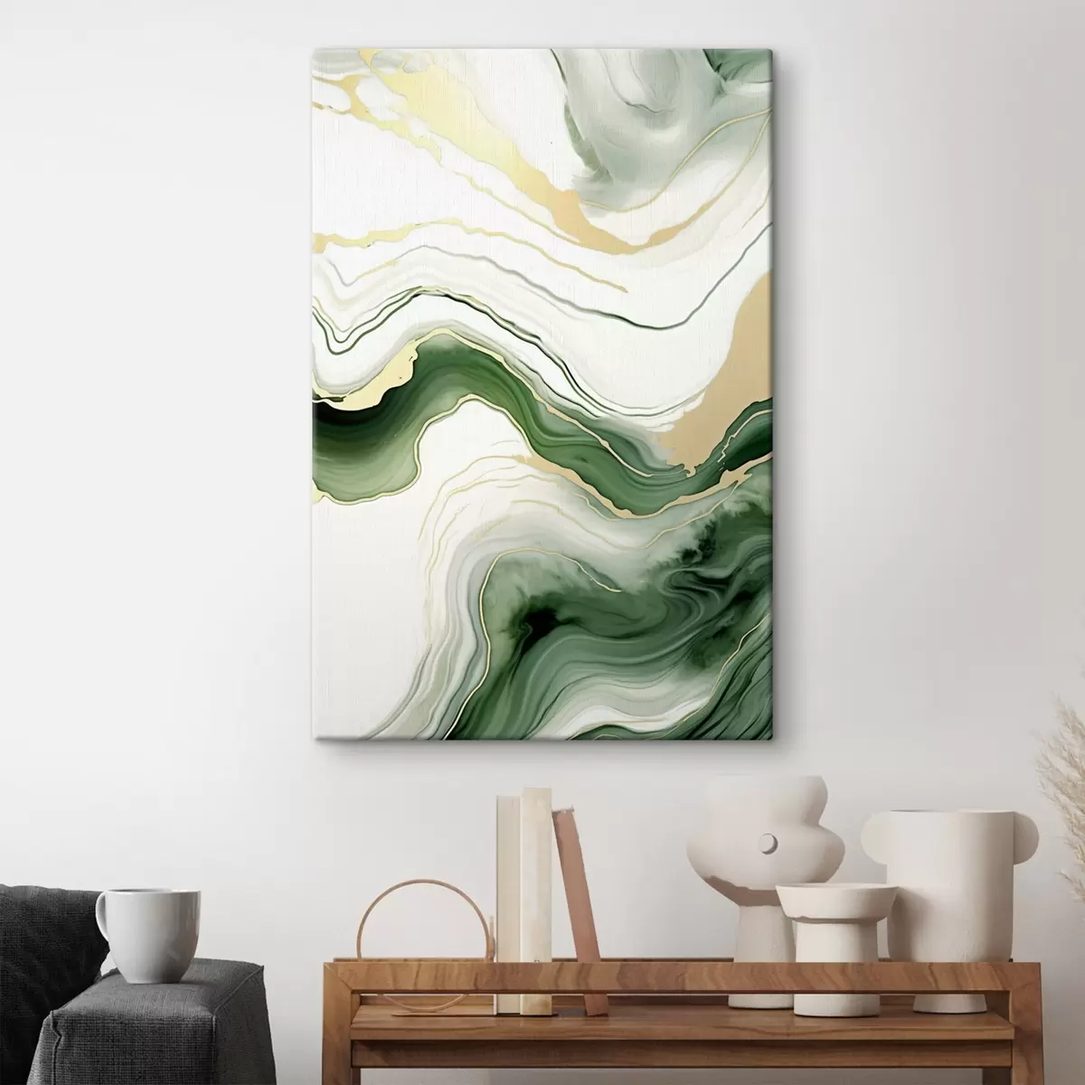 Obraz Světle zelené a oranžové mramorové vzory Č. s45696