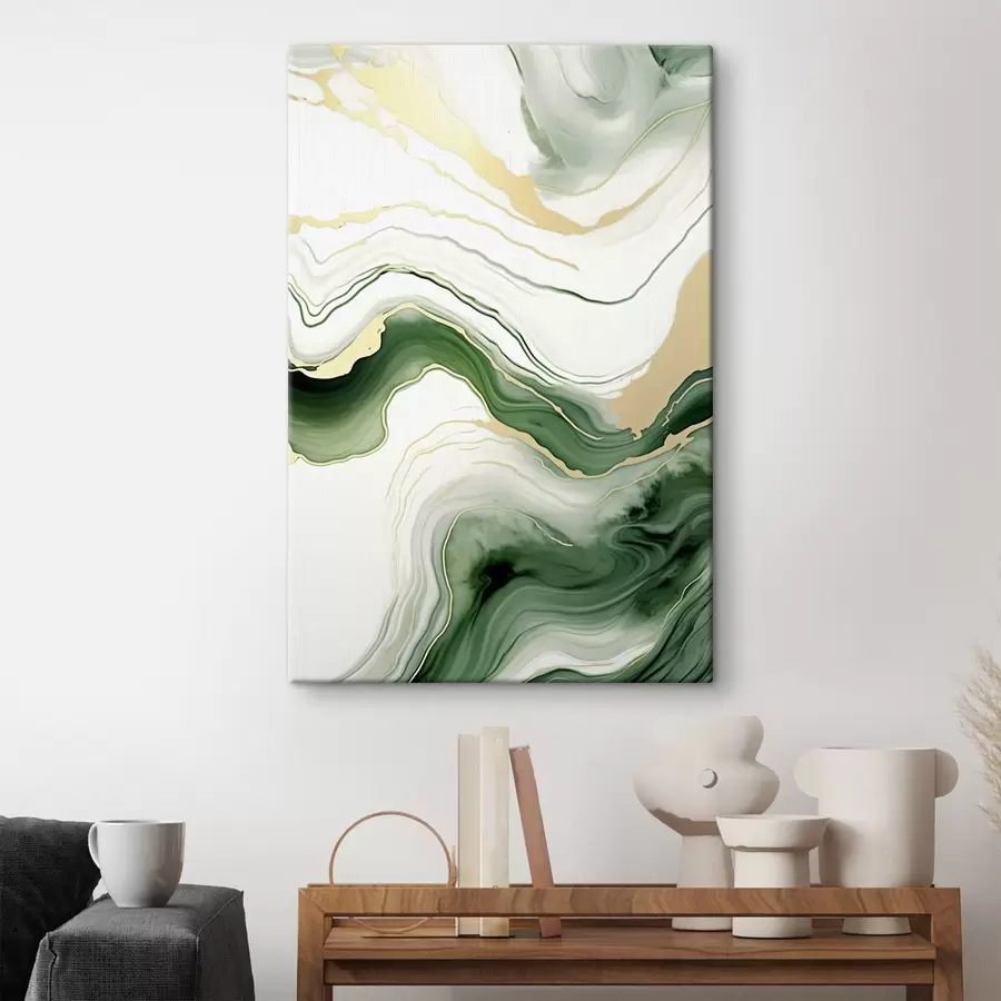 Obraz Světle zelené a oranžové mramorové vzory Č. s45696