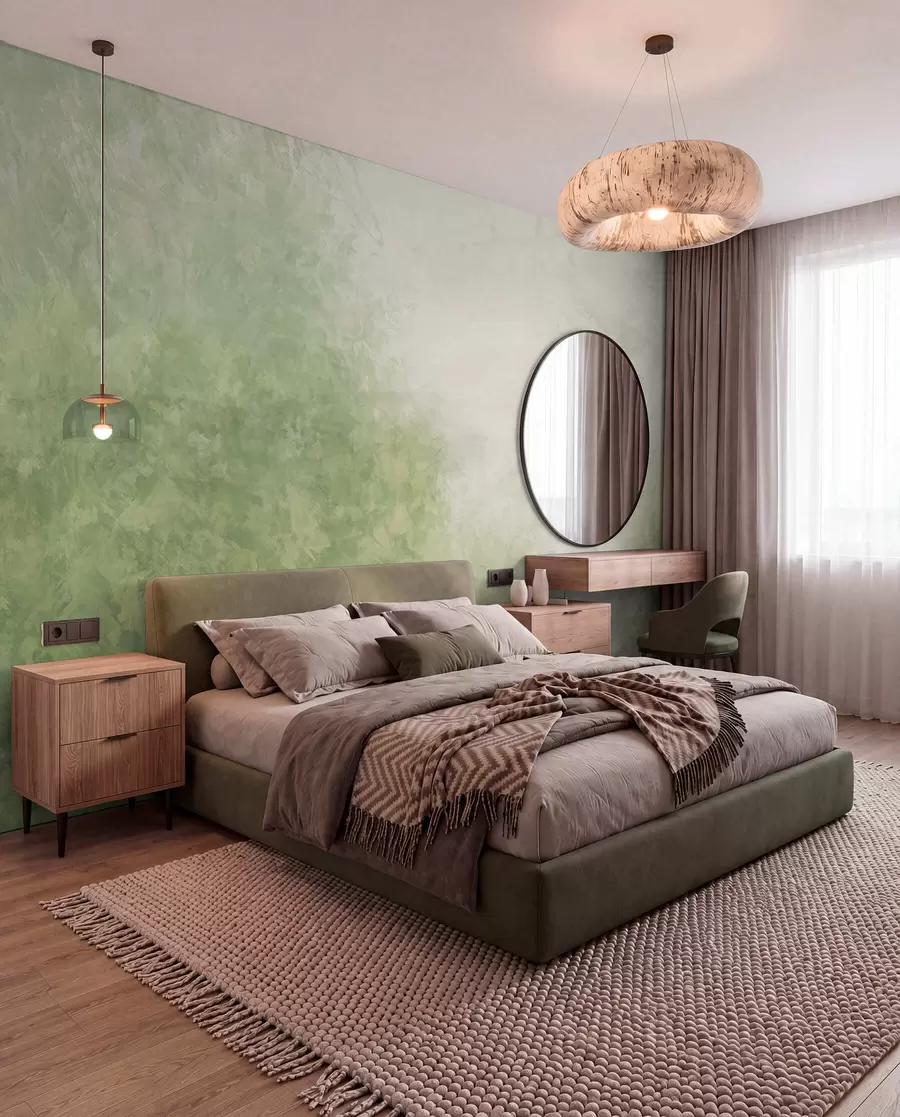 Fototapet  Imitace listů na betonové zdi w04468