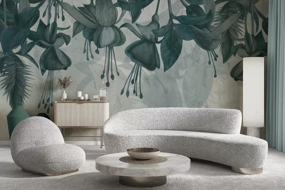 Fototapet Závěsné květiny ve stylu grunge w04472v1