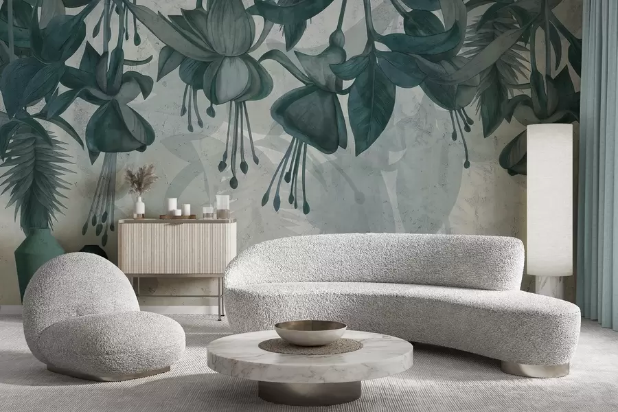 Fototapet Závěsné květiny ve stylu grunge w04472v1