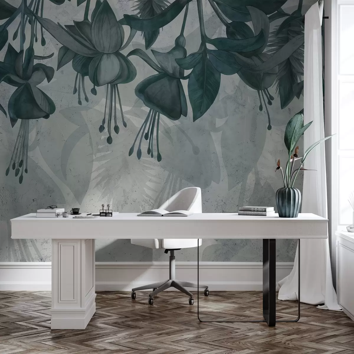 Fototapet Závěsné květiny ve stylu grunge w04472v1