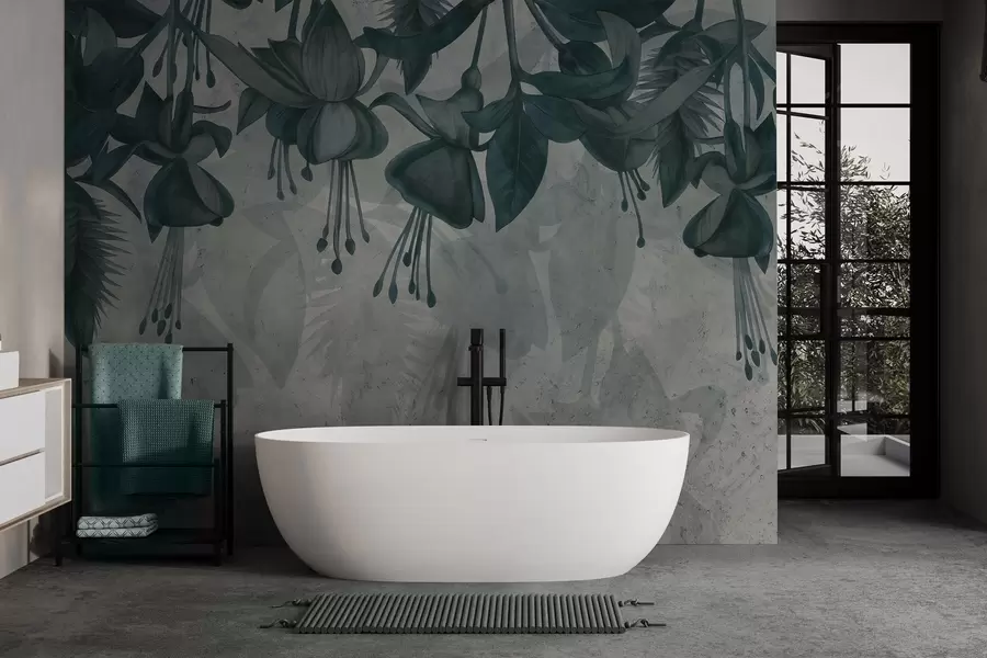 Fototapet Závěsné květiny ve stylu grunge w04472v1