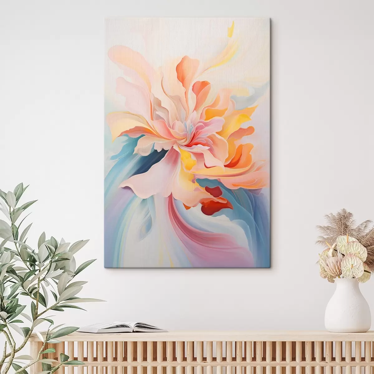 Obraz Abstraktní květina v pastelových tónech Č. s45640