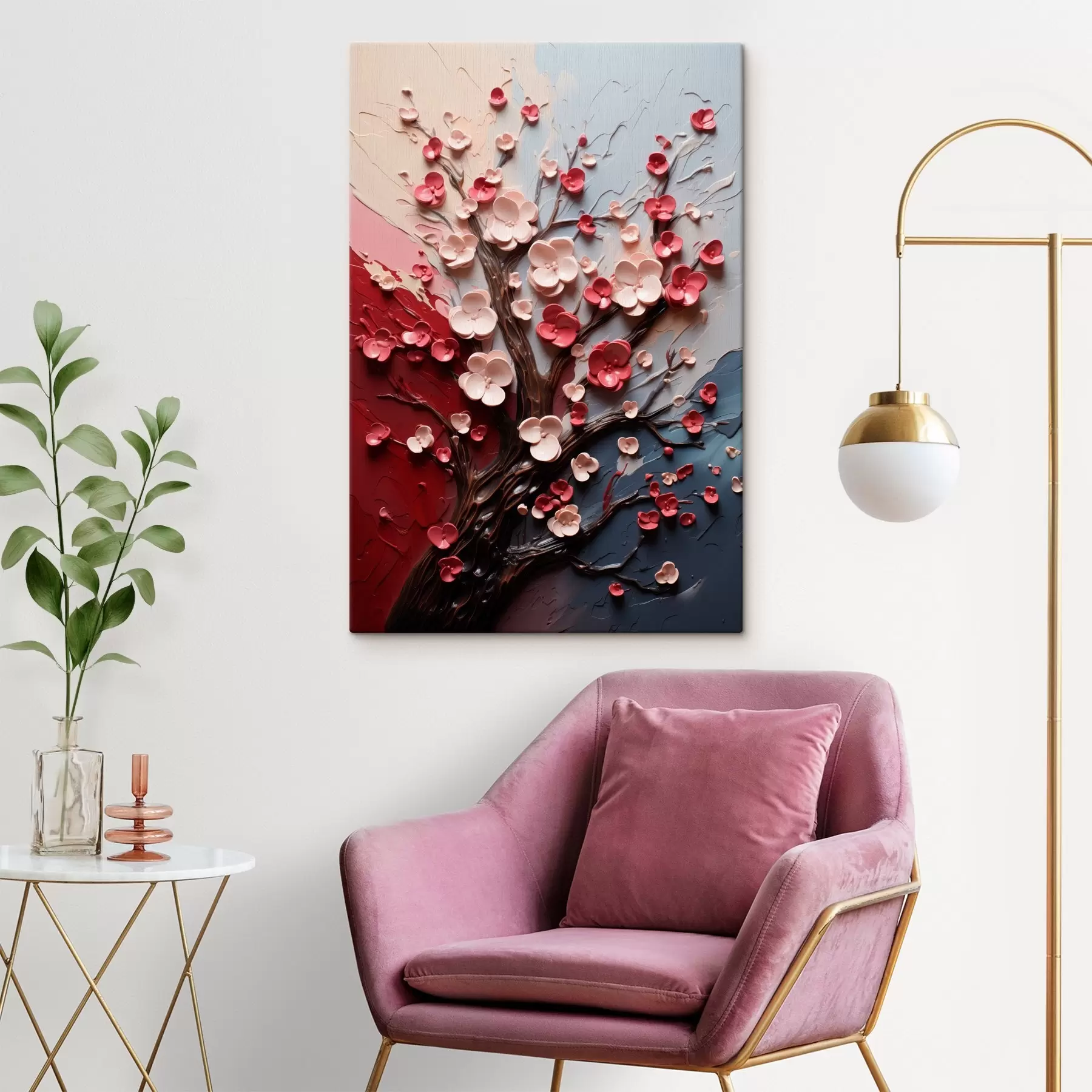 Obraz Objemová sakura ve stylu texturované malby Č. s45650