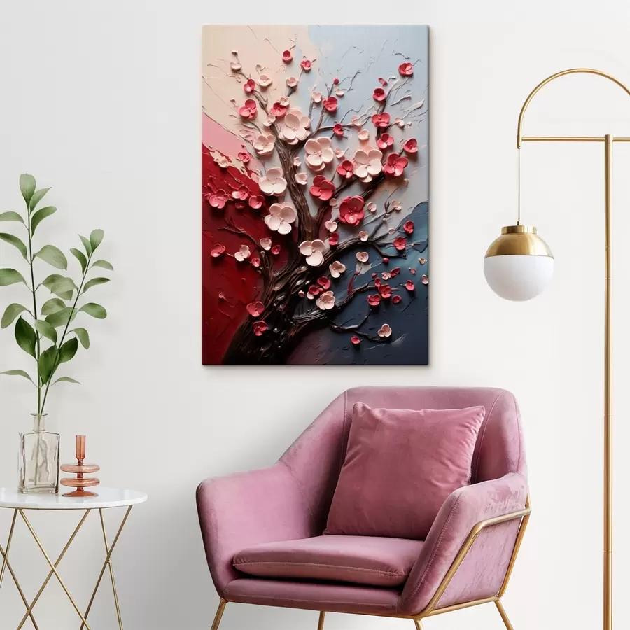 Obraz Objemová sakura ve stylu texturované malby Č. s45650