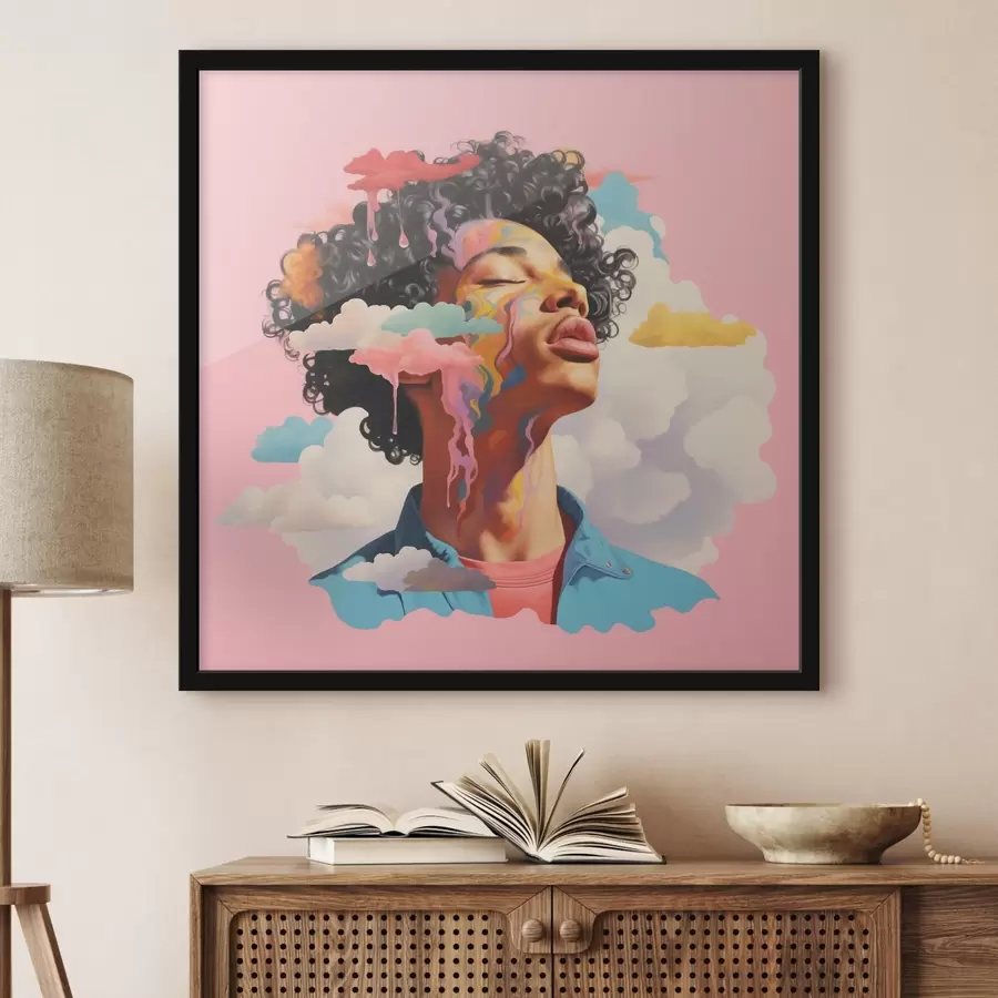 Fototapet Snílek v oblacích ve stylu akvarelu f45636