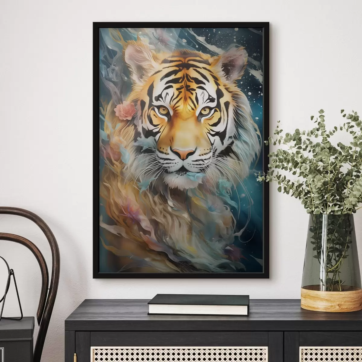 Poster Portrét tygra ve stylu fantasy f45645