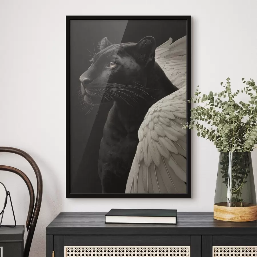 Fototapet Černý panter s křídly ve stylu fantasy f45653