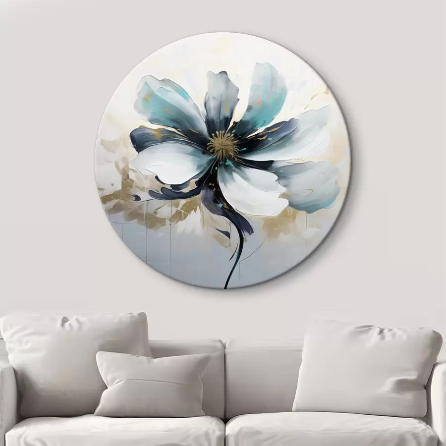 Obraz Tyrkysový květ ve stylu olejomalby Č. r45641