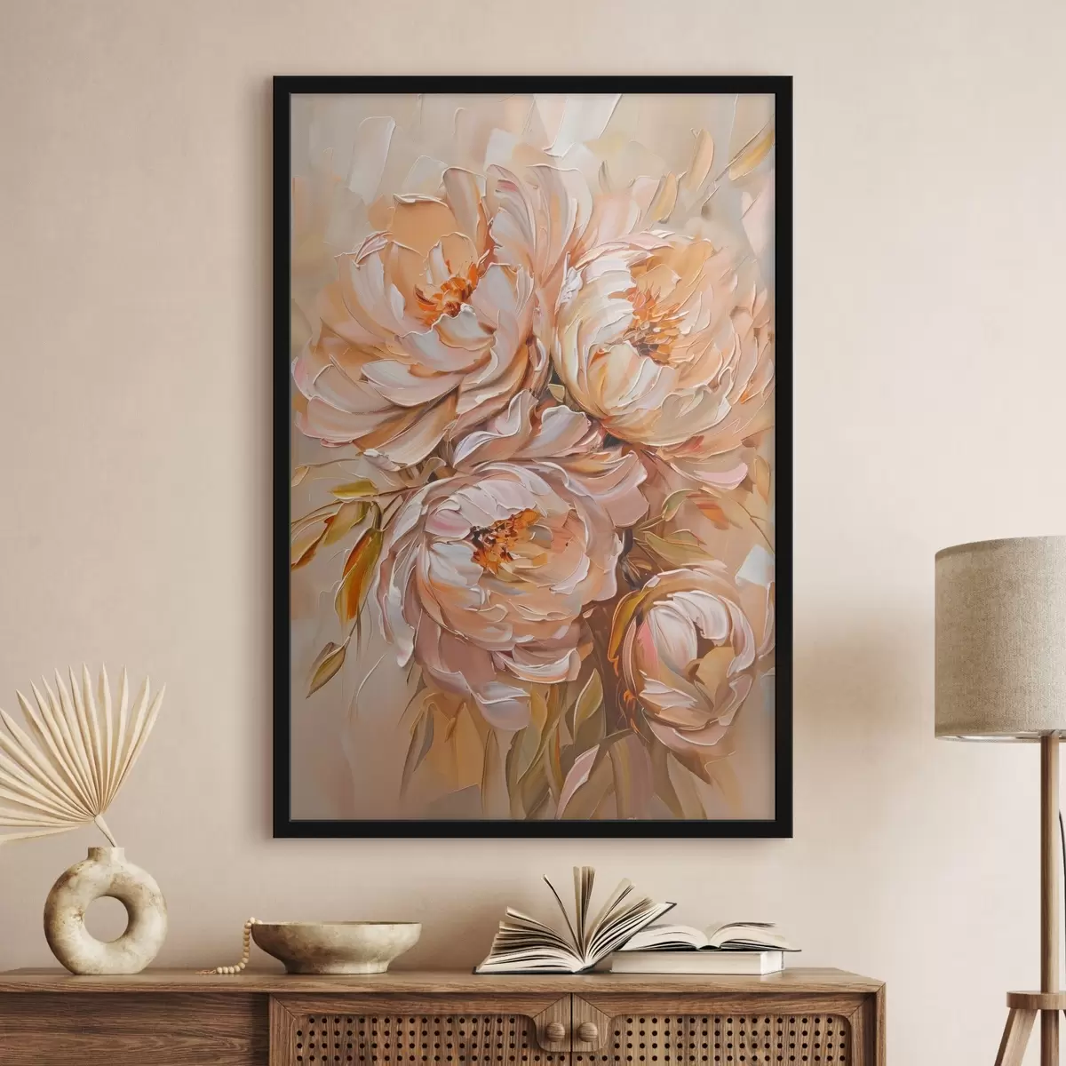 Poster Jemné abstraktní pivoňky f45592