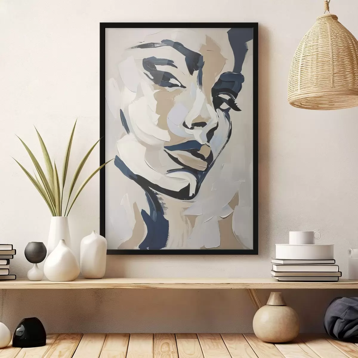 Poster Abstraktní portrét ženy s imitací tahů štětcem f45593