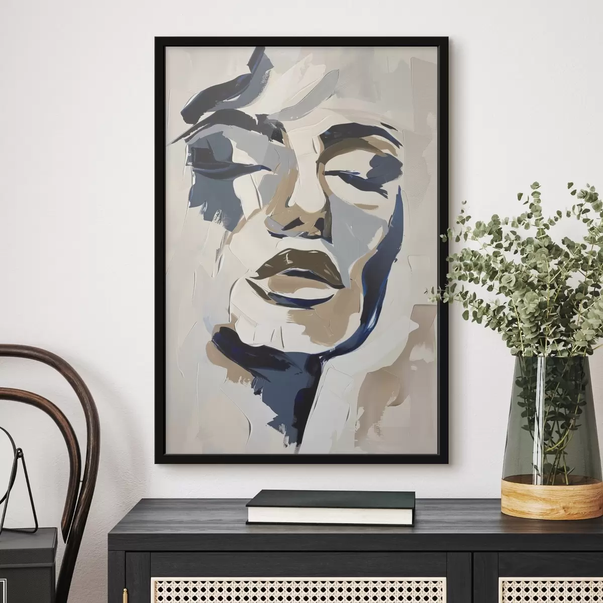 Poster Abstraktní portrét ženy s imitací tahů štětcem f45743