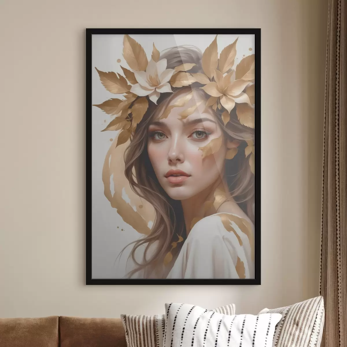 Poster Žena s listy ve vlasech f45748