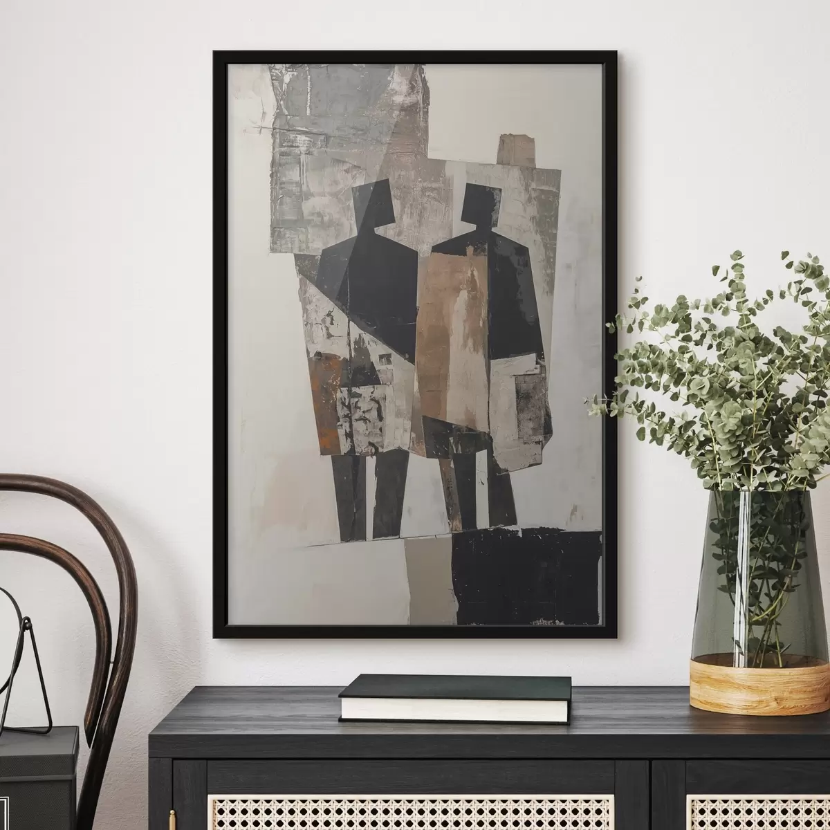 Poster Moderní abstrakce se siluetami f45755