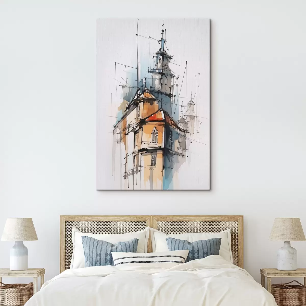 Obraz Domovy imitace skica a akvarel Č. s45765