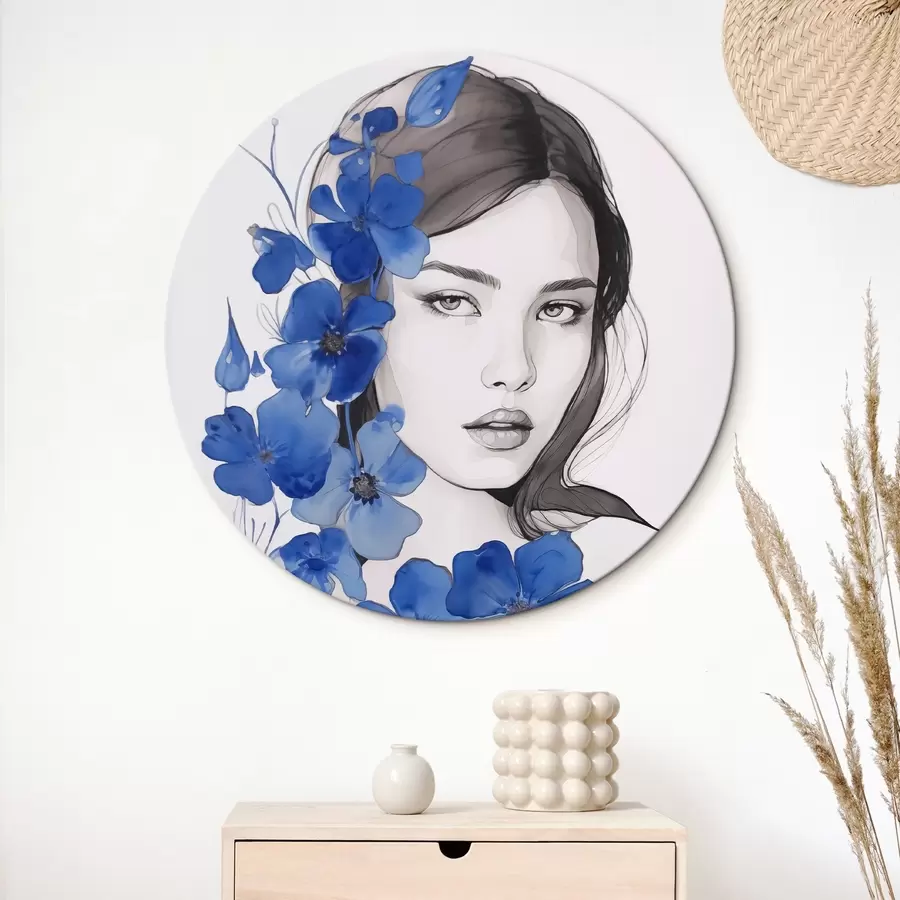 Obraz Dívka a modré květiny Č. r45757