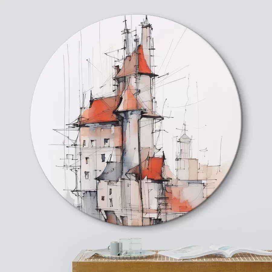 Obraz Domovy imitace skica a akvarel Č. r45764