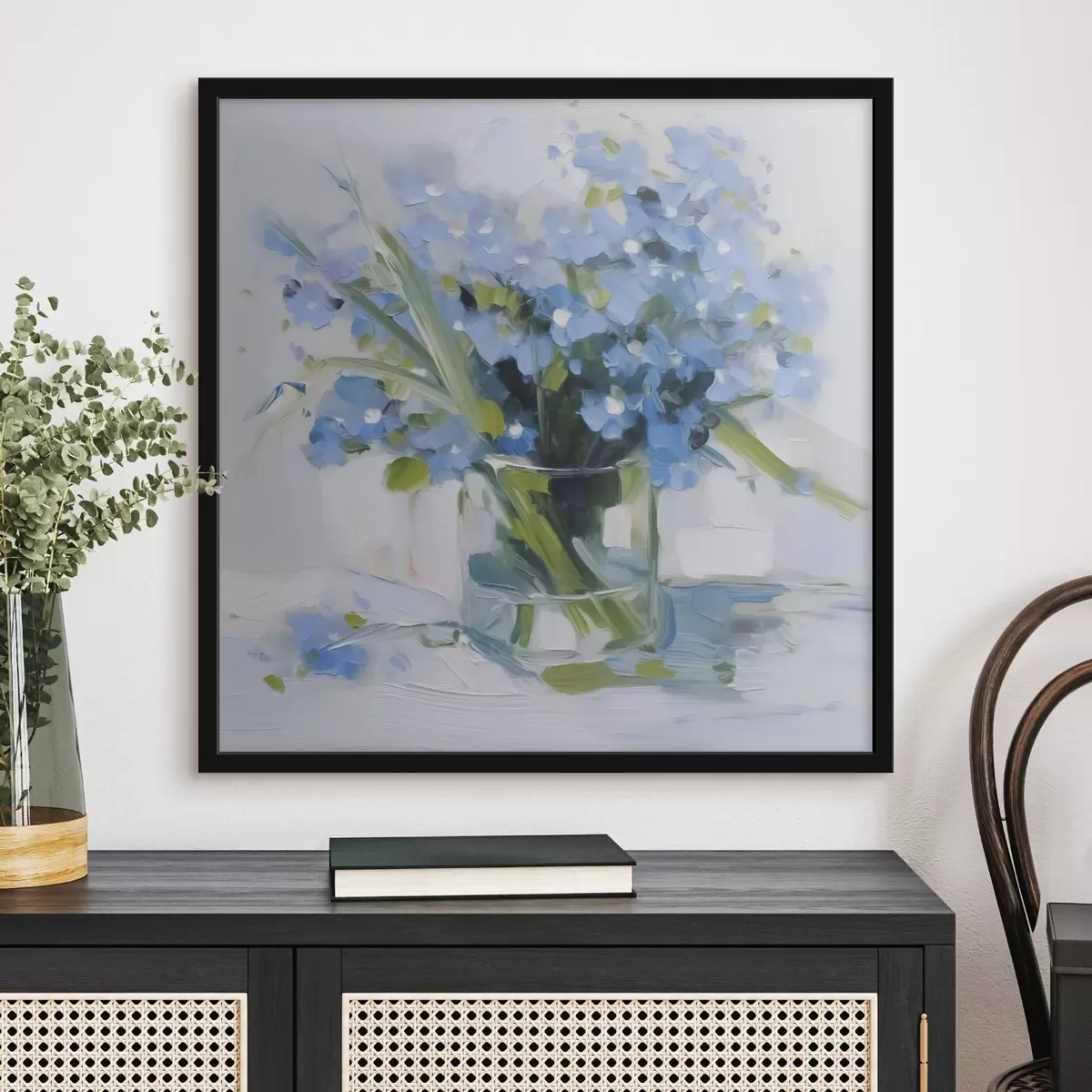 Poster Jemné květiny ve skleněné váze f45773