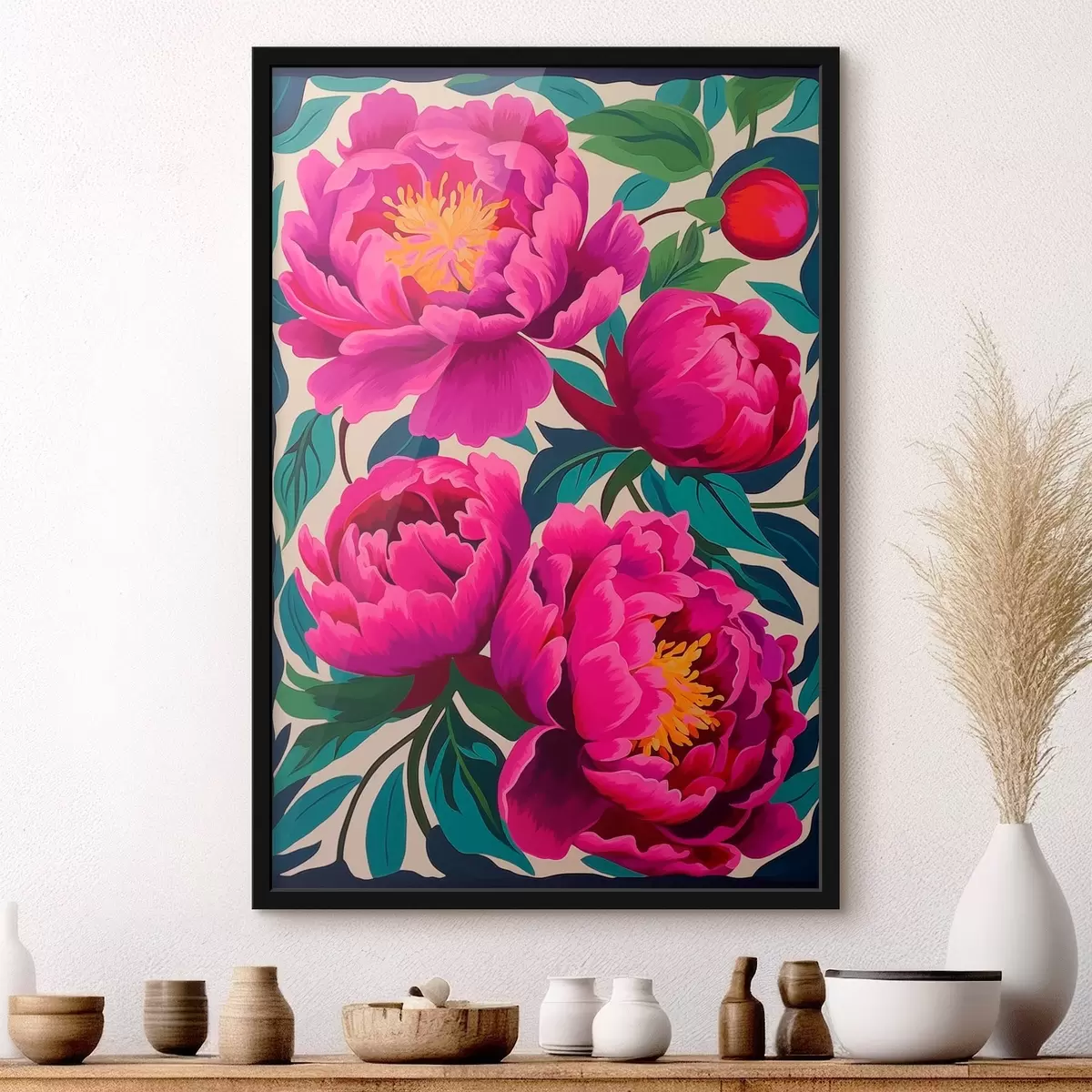 Poster Pivoňky zblízka f45782