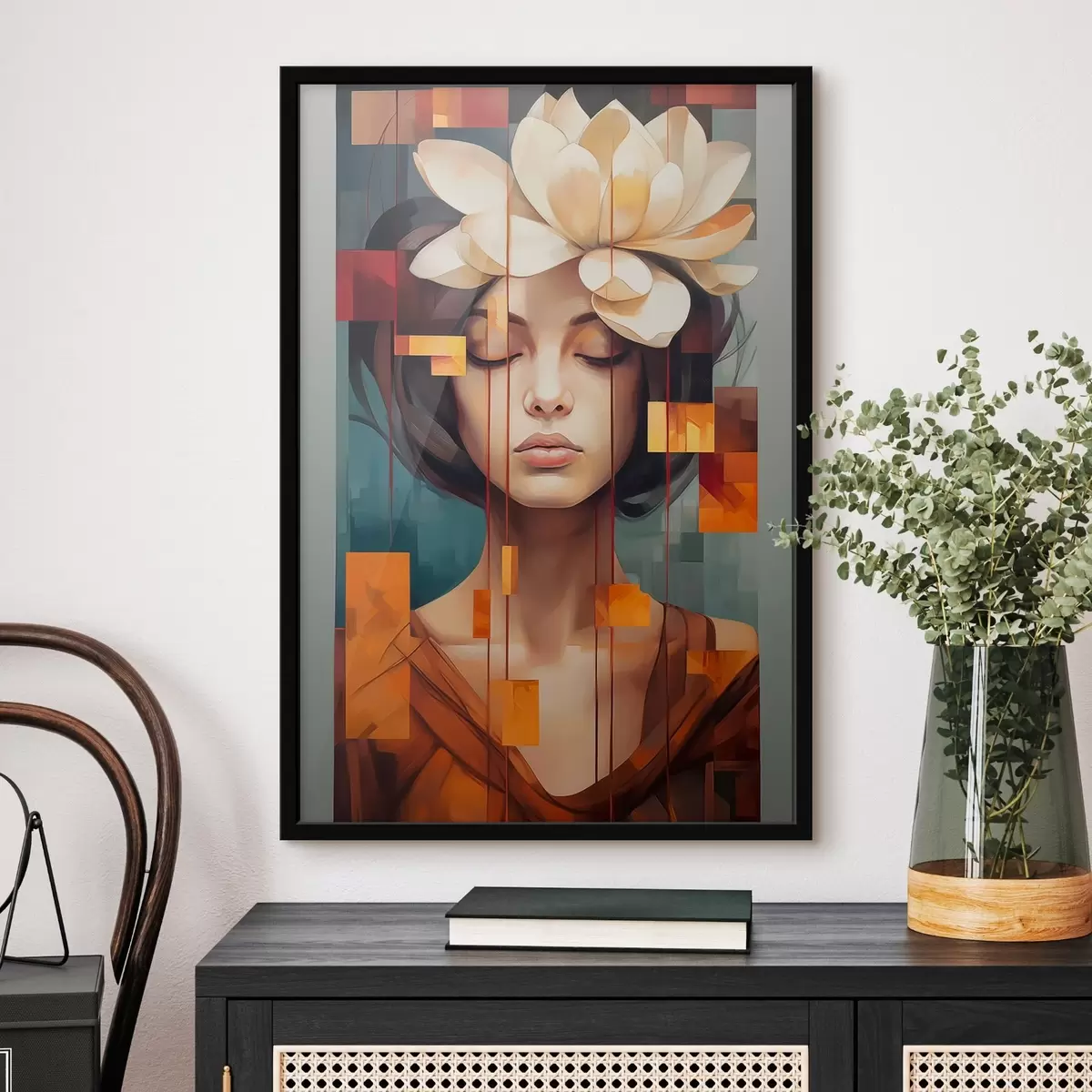 Poster Žena s květinou f45796