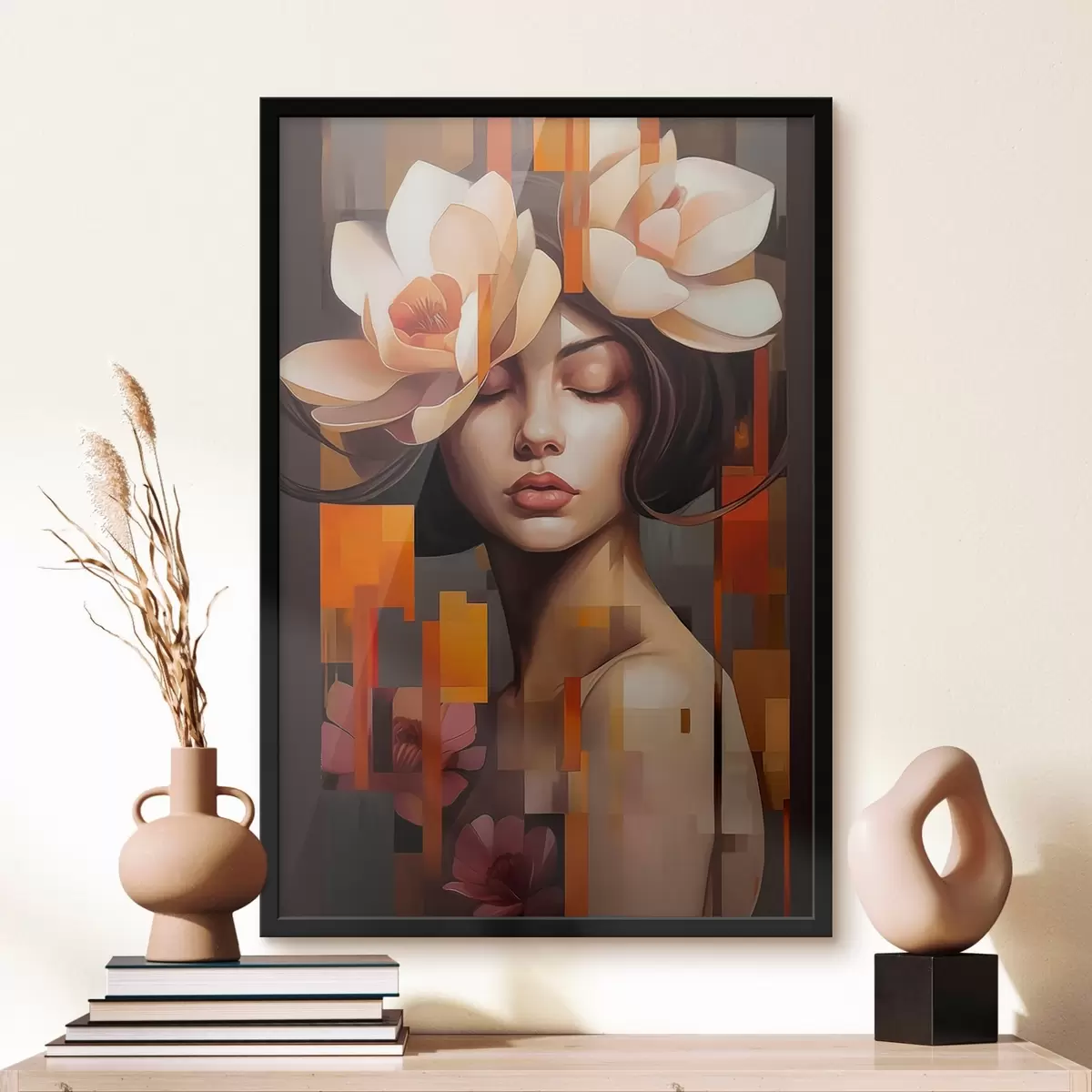 Poster Žena s květinou f45797