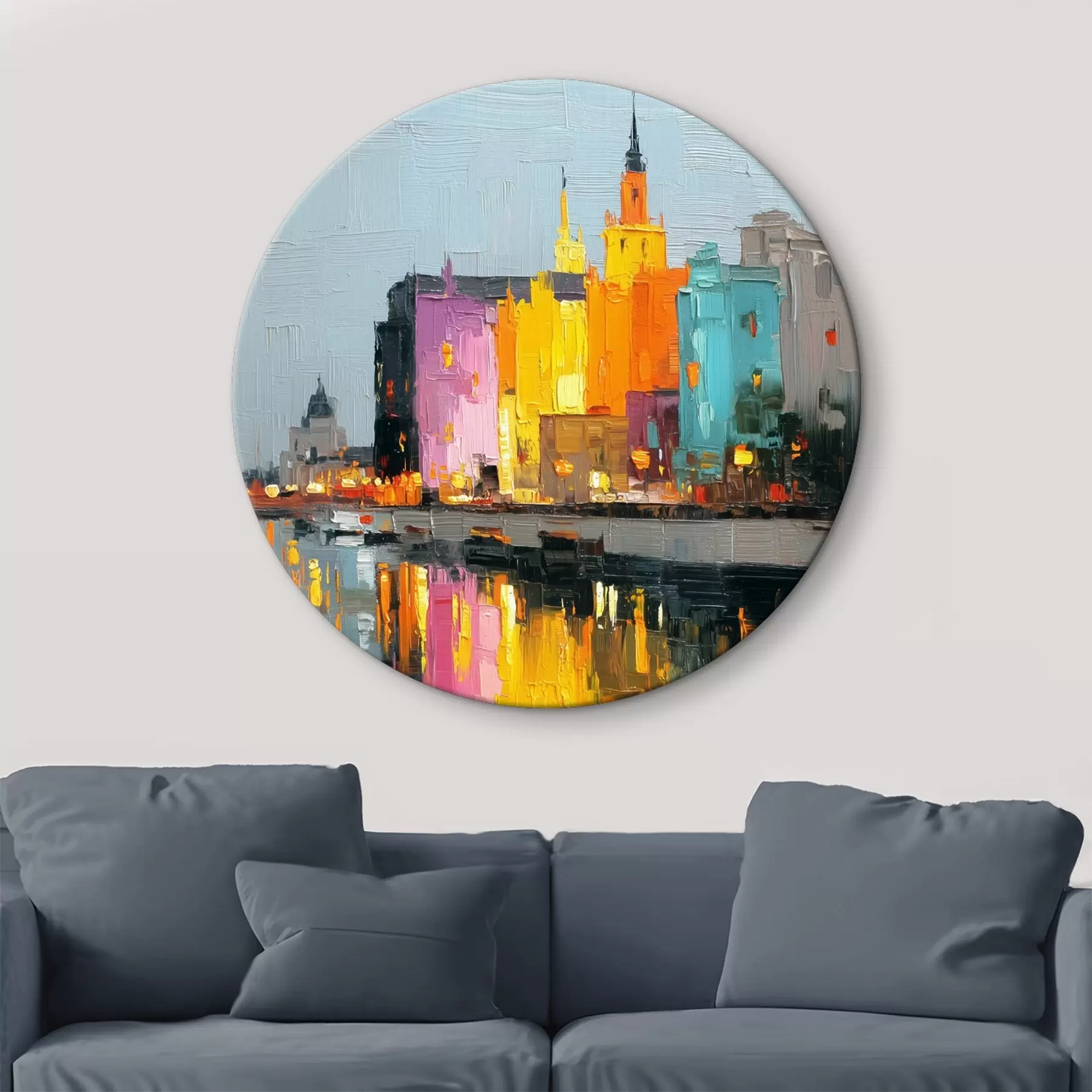 Obraz Světla města: živá krajina ve stylu impasto Č. r45242