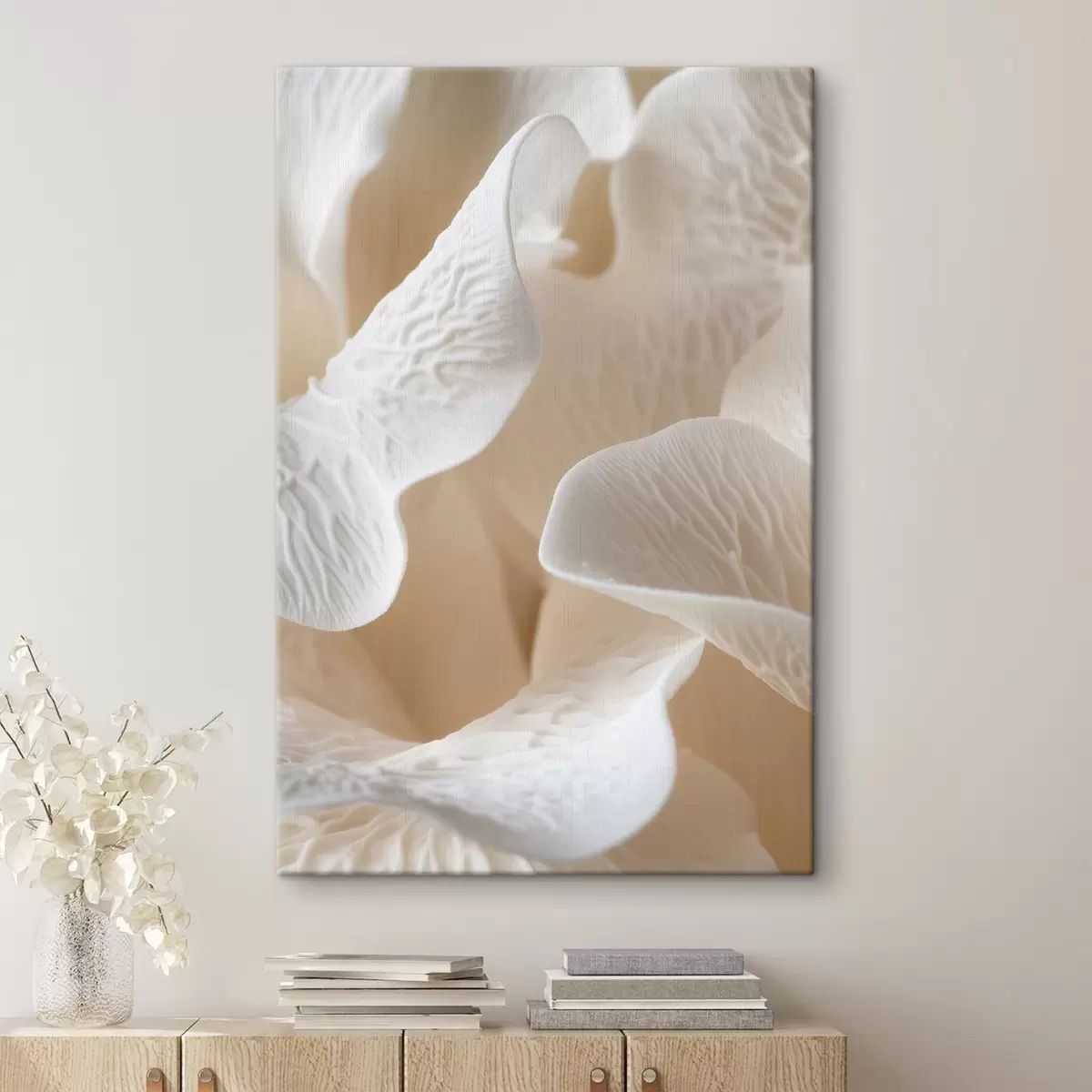 Obraz okvětní lístky s žilkami v béžových tónech Č. s45703