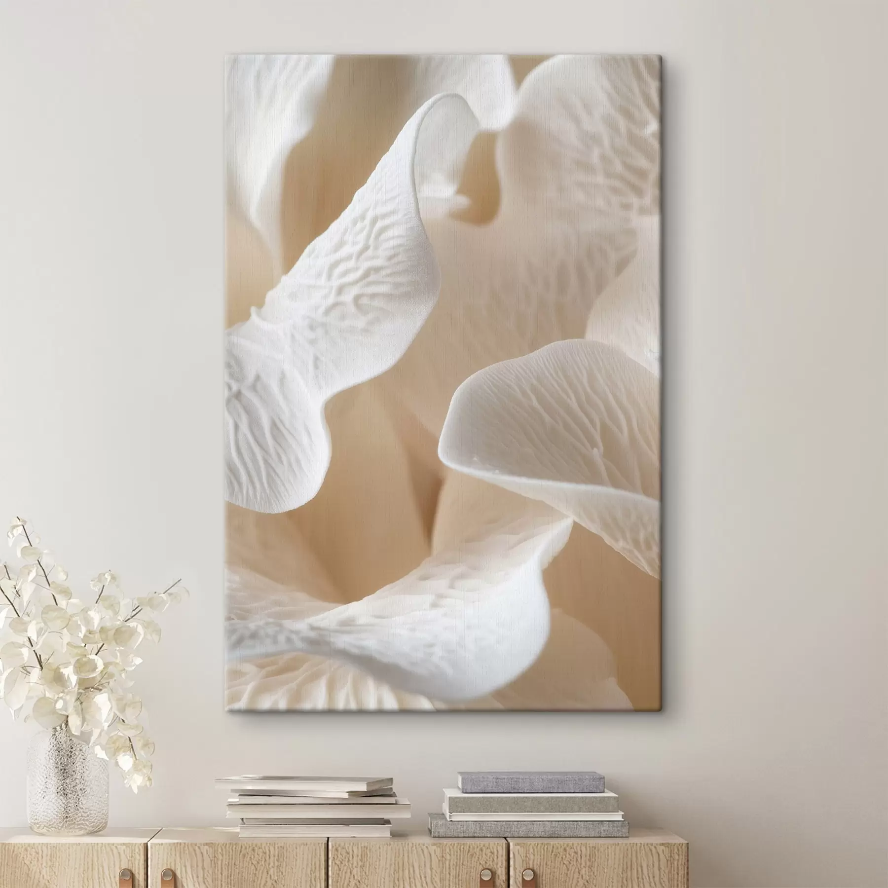 Obraz okvětní lístky s žilkami v béžových tónech Č. s45703