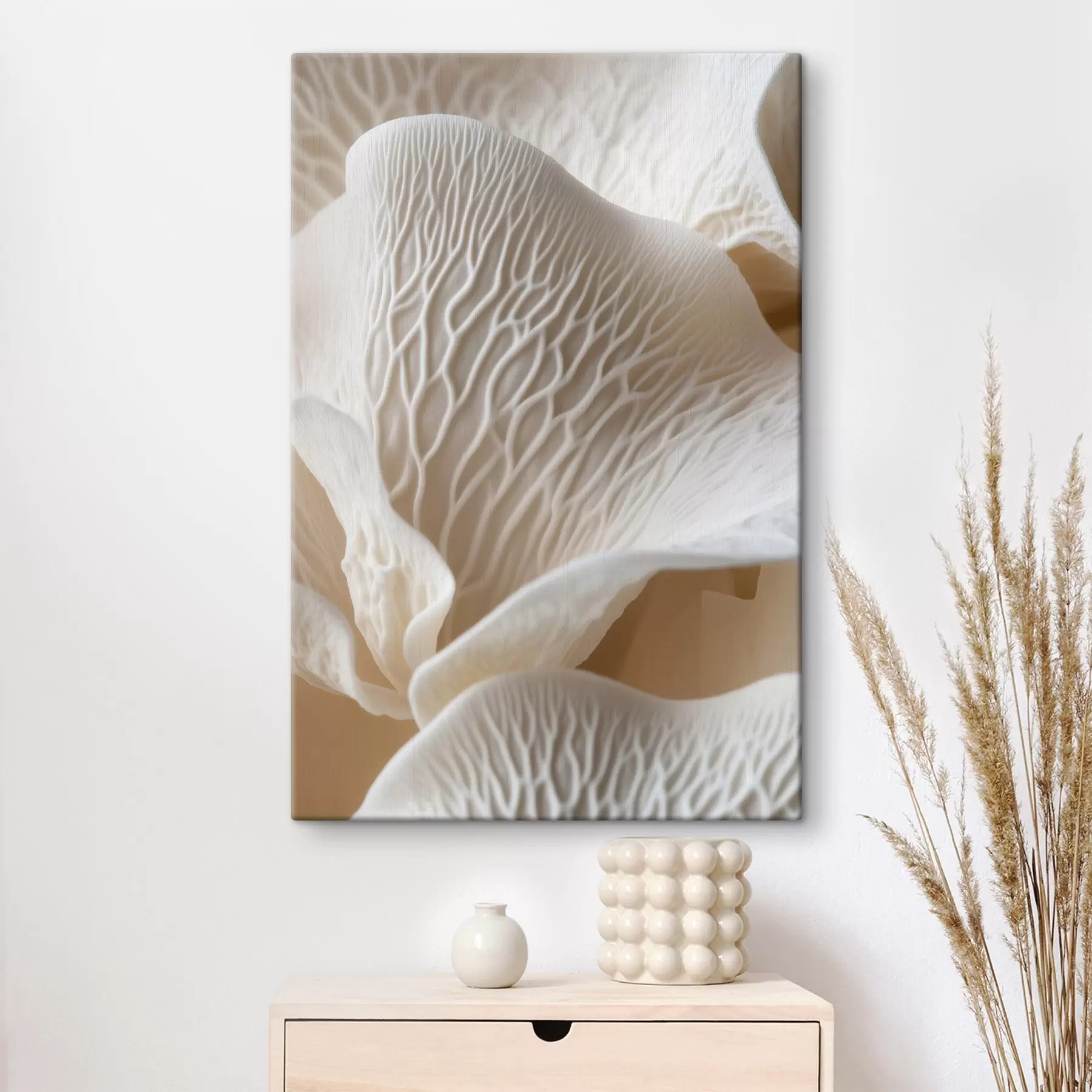 Obraz okvětní lístky s žilkami v béžových tónech Č. s45704