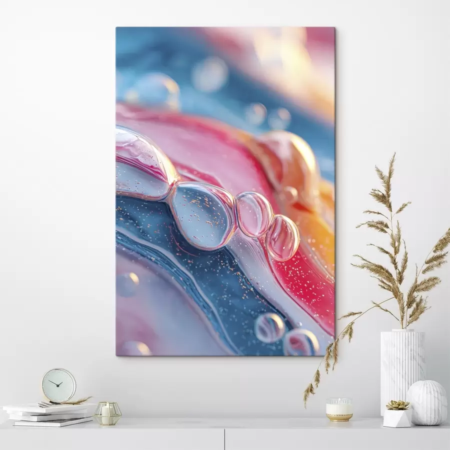 Obraz barevné vlny s bublinkami Č. s45705