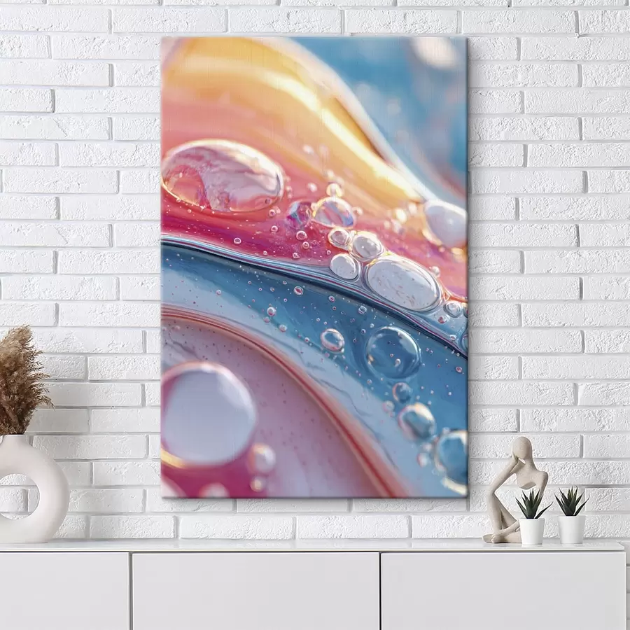 Obraz barevné vlny s bublinkami Č. s45707