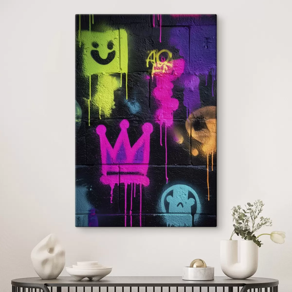 Obraz jasné pouliční graffiti na tmavém pozadí Č. s45717