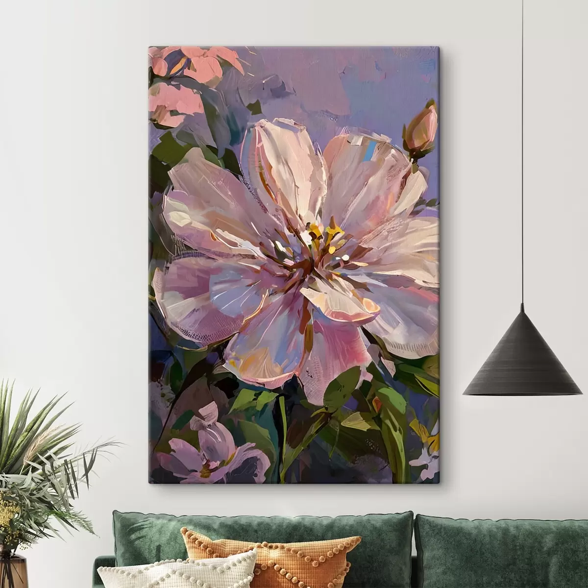 Obraz růžové květy ve stylu olejomalby Č. s45723