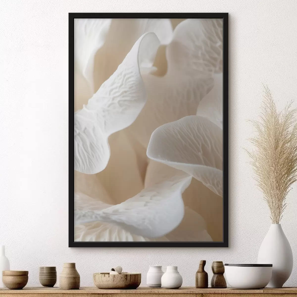 Poster okvětní lístky s žilkami v béžových tónech f45703