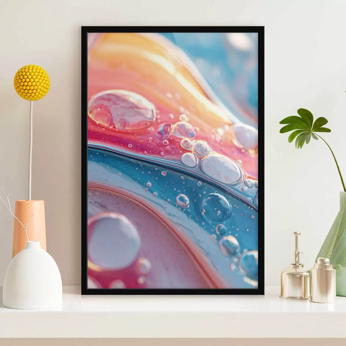 Poster barevné vlny s bublinkami f45707