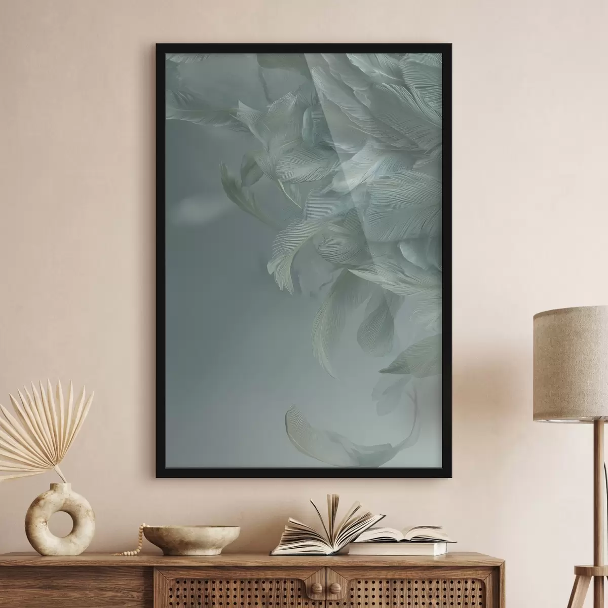 Poster peří v mořských barvách f45708