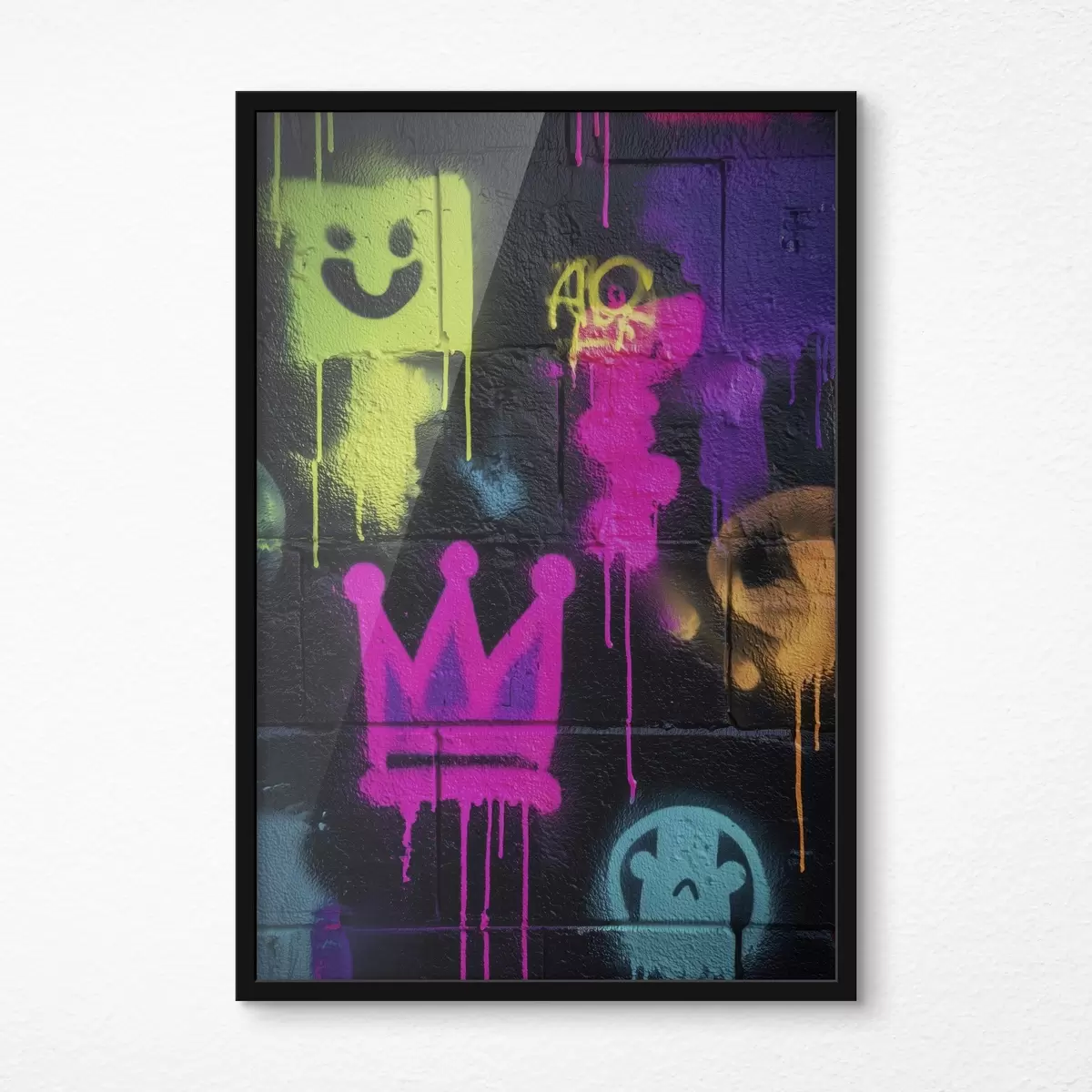 Poster jasné pouliční graffiti na tmavém pozadí f45717