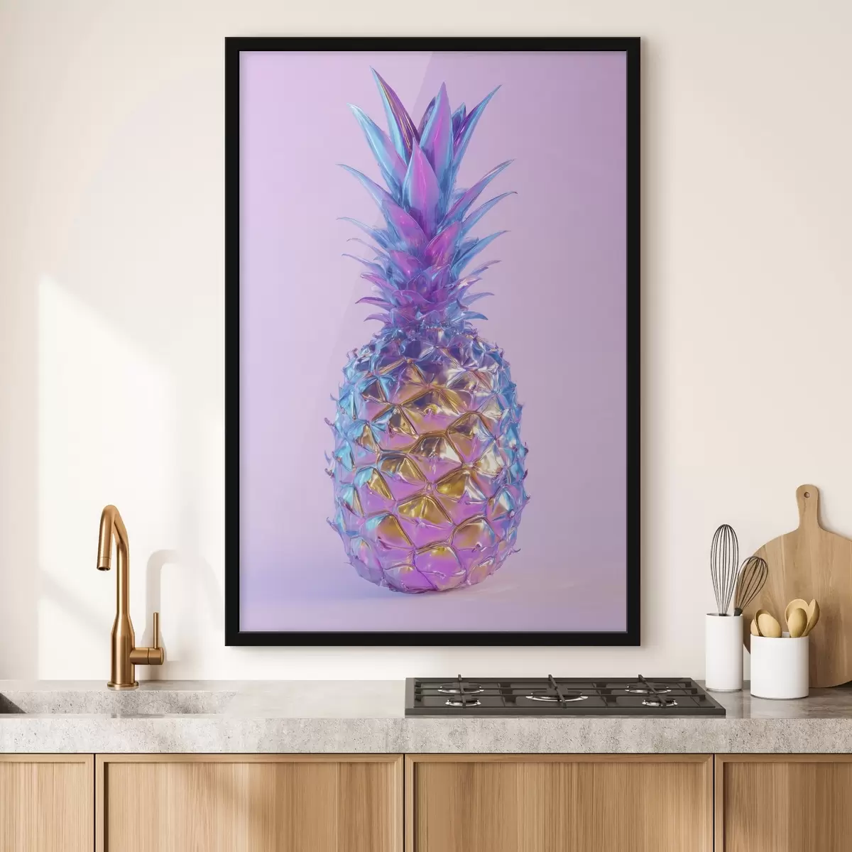 Poster jasný lesklý ananas ve stylu pop artu f45727