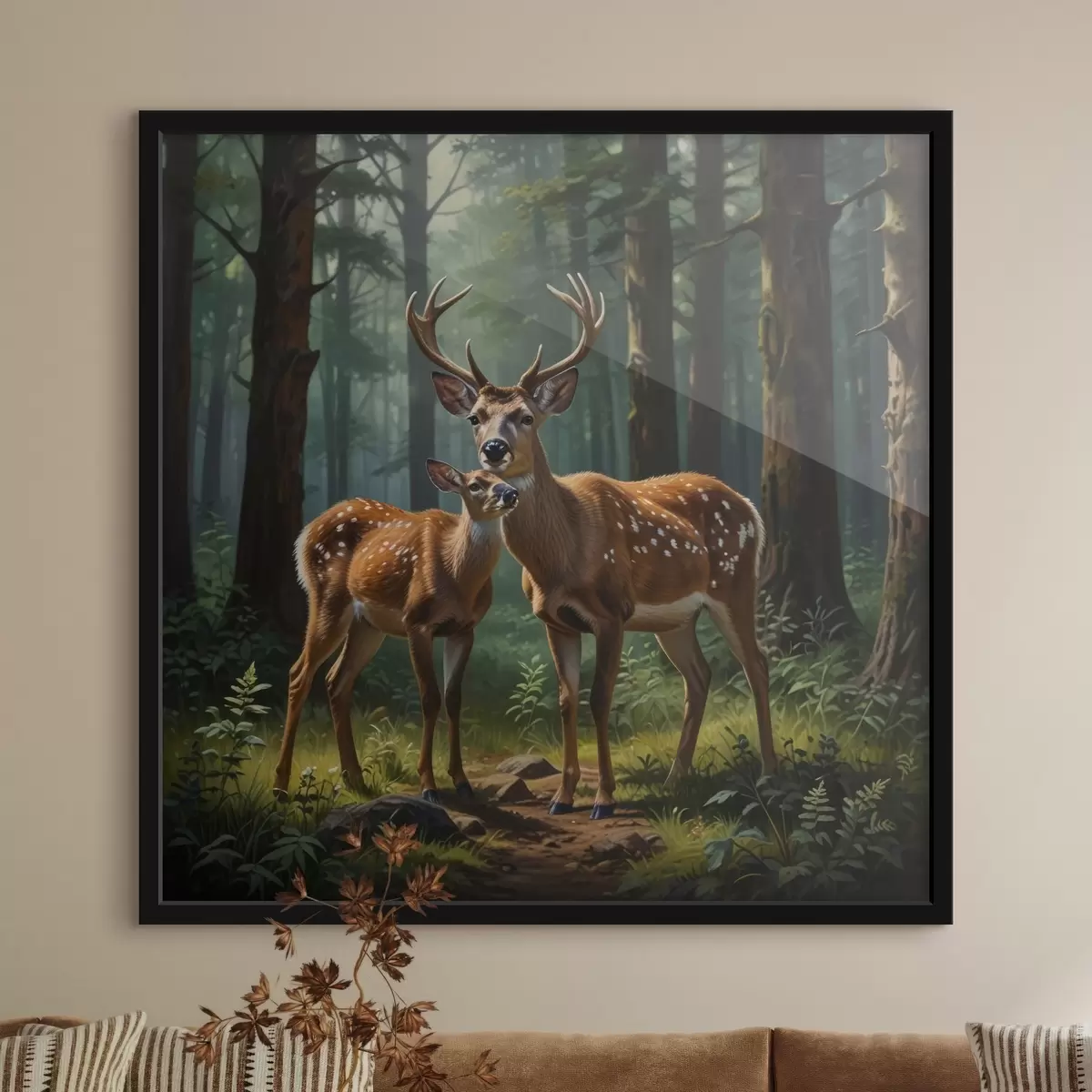 Poster jelen s kolouchem v lese f45732