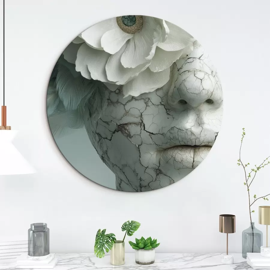 Obraz mramorová tvář dívky s květinou Č. r45709