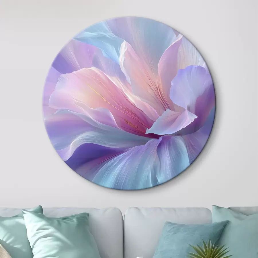 Obraz jemná fantazijní květina s okvětními lístky v odstínech fialové, modré a růžové. Č. r45710