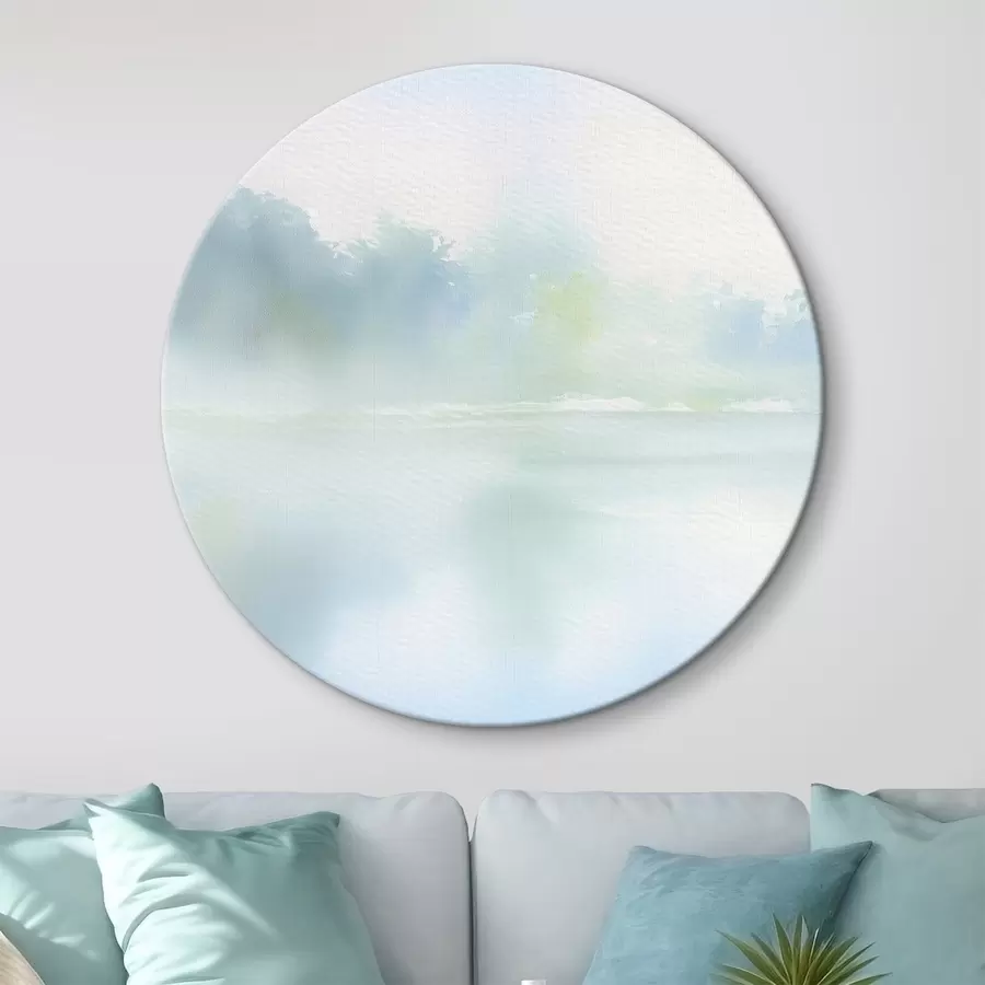 Obraz akvarelové jezero v modrých tónech Č. r45714