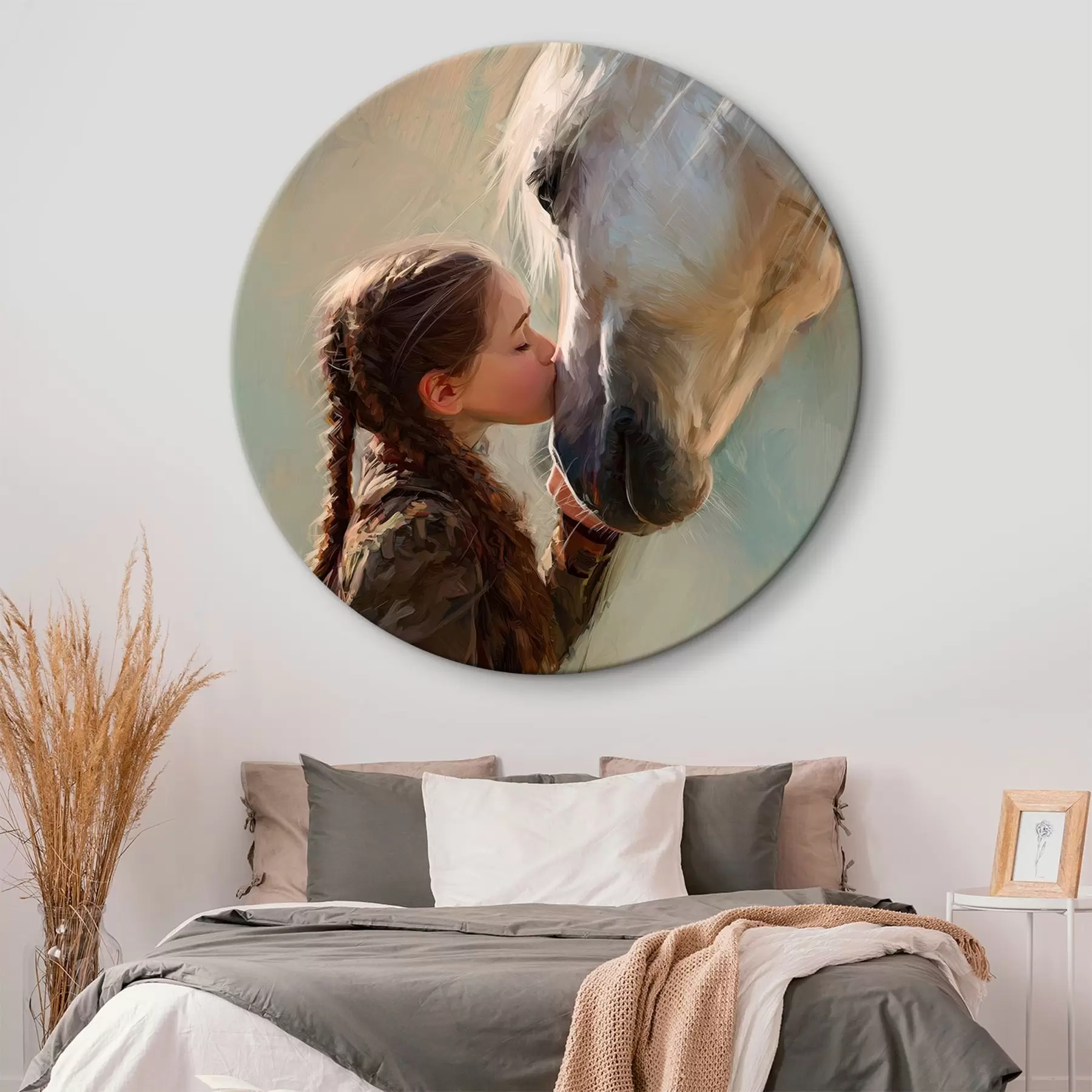 Obraz dívka líbající koně Č. r45731