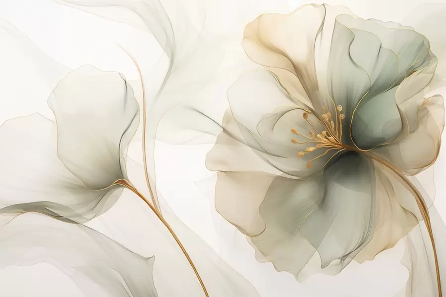 Fototapet Jemná květina s průsvitnými okvětními lístky w04553