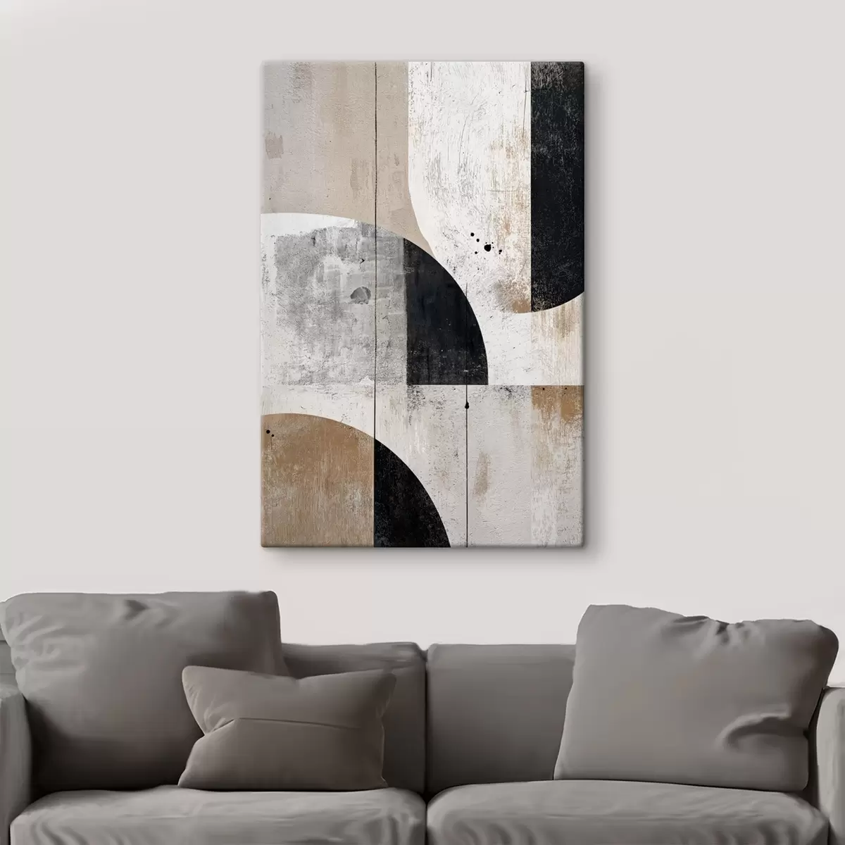 Obraz Geometrické tvary v odstínech šedé a béžové Č. s45812