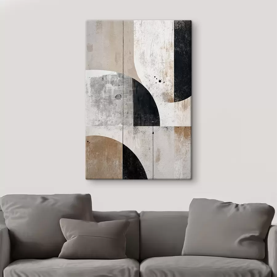 Obraz Geometrické tvary v odstínech šedé a béžové Č. s45812