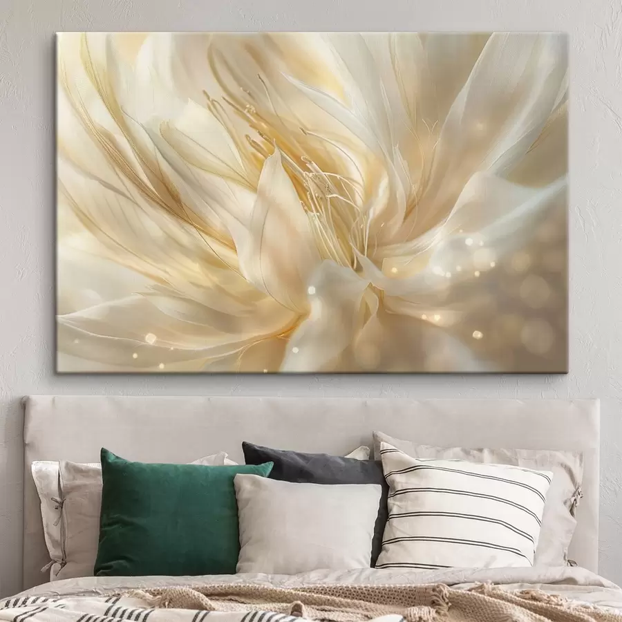 Obraz Světlá abstraktní květina v žlutooranžovém záři Č. s45819