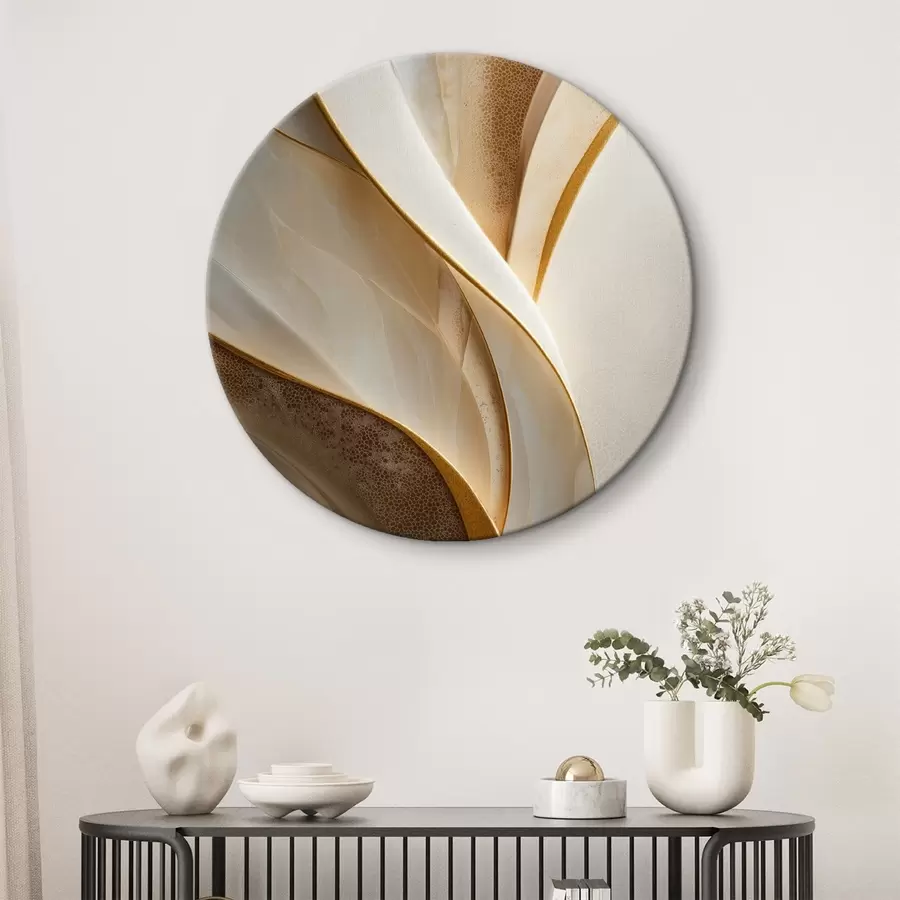 Obraz Abstraktní křivky se žlutooranžovými a béžovými akcenty Č. r45807